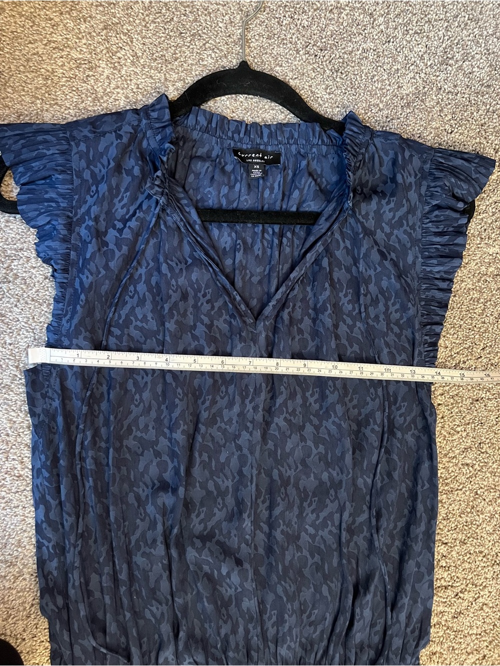Current Air Navy Textured Ruffle Tiered Mini Dress - Picture 3 of 5